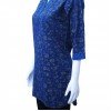 Denim Top with Floral Print - Blue